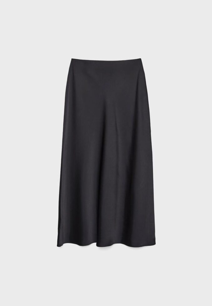 Fustă midi din satin Fustă midi din satin