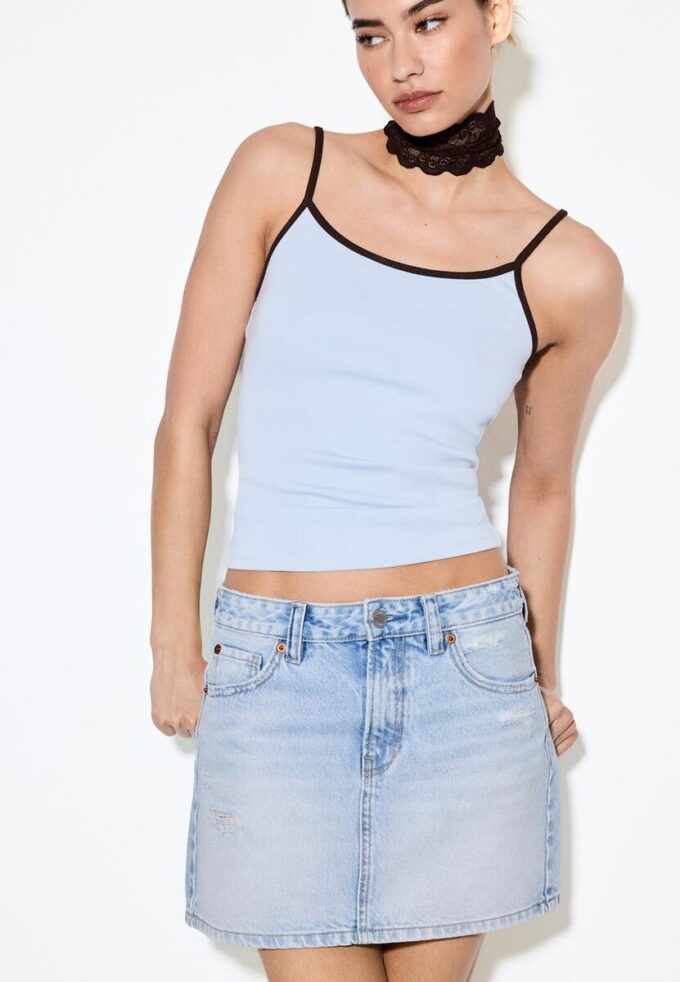 Fustă mini din denim D60 Fustă mini din denim D60