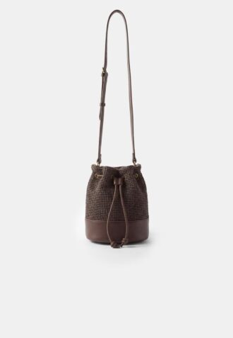 Geantă crossbody croșetată în culori contrastante