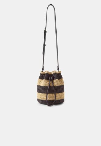 Geantă crossbody croșetată în culori contrastante