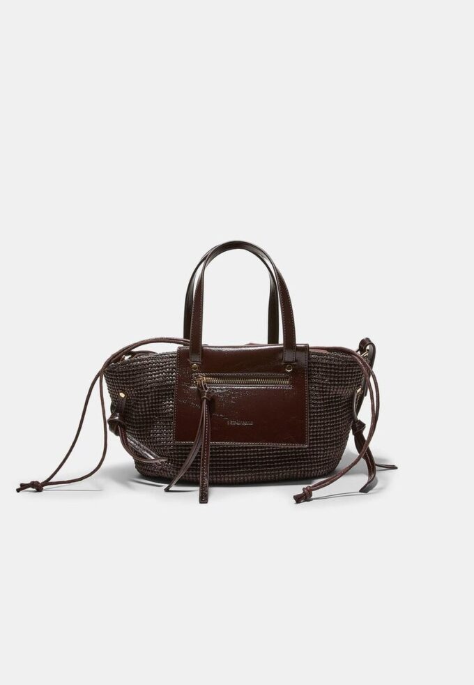 Geantă crossbody tip coș cu efect de croșetat Geantă crossbody tip coș cu efect de croșetat