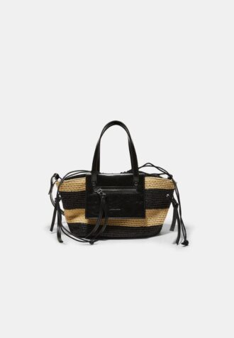 Geantă crossbody tip coș cu efect de croșetat