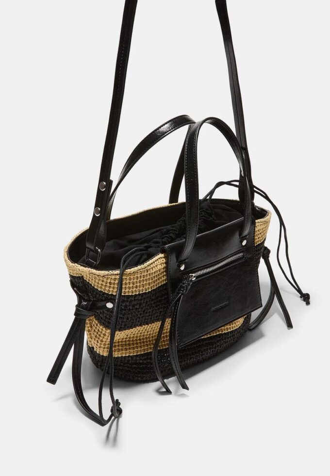 Geantă crossbody tip coș cu efect de croșetat Geantă crossbody tip coș cu efect de croșetat