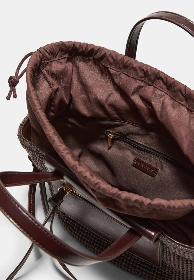 Geantă crossbody tip coș cu efect de croșetat Geantă crossbody tip coș cu efect de croșetat