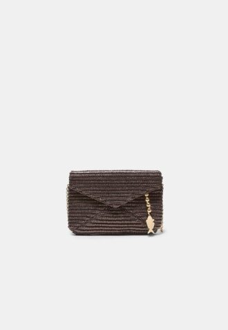 Geantă crossbody tip plic cu efect de rafie