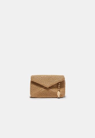 Geantă crossbody tip plic cu efect de rafie Geantă crossbody tip plic cu efect de rafie