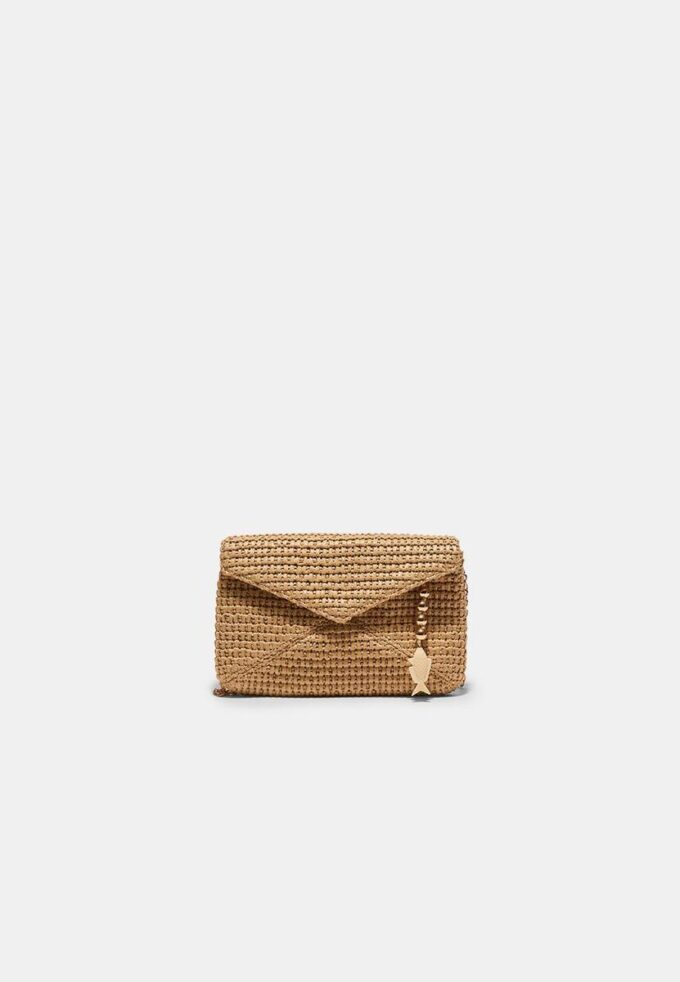 Geantă crossbody tip plic cu efect de rafie Geantă crossbody tip plic cu efect de rafie
