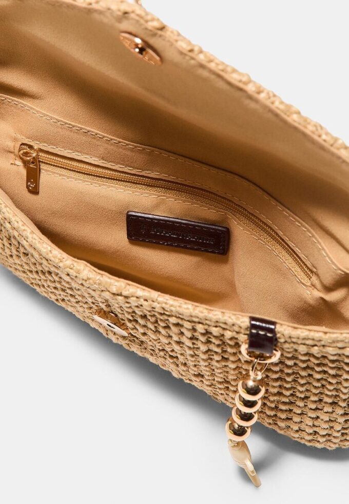 Geantă crossbody tip plic cu efect de rafie Geantă crossbody tip plic cu efect de rafie