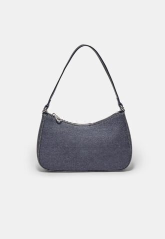 Geantă de umăr din denim în formă de semilună