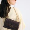 Geantă de umăr din pânză contrastantă Geantă de umăr din pânză contrastantă