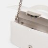 Geantă mini rigidă cu bandă transversală, cu efect de nucă de cocos Geantă mini rigidă cu bandă transversală, cu efect de nucă de cocos