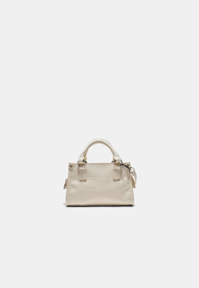 Geantă mini tote cu efect de nucă de cocos