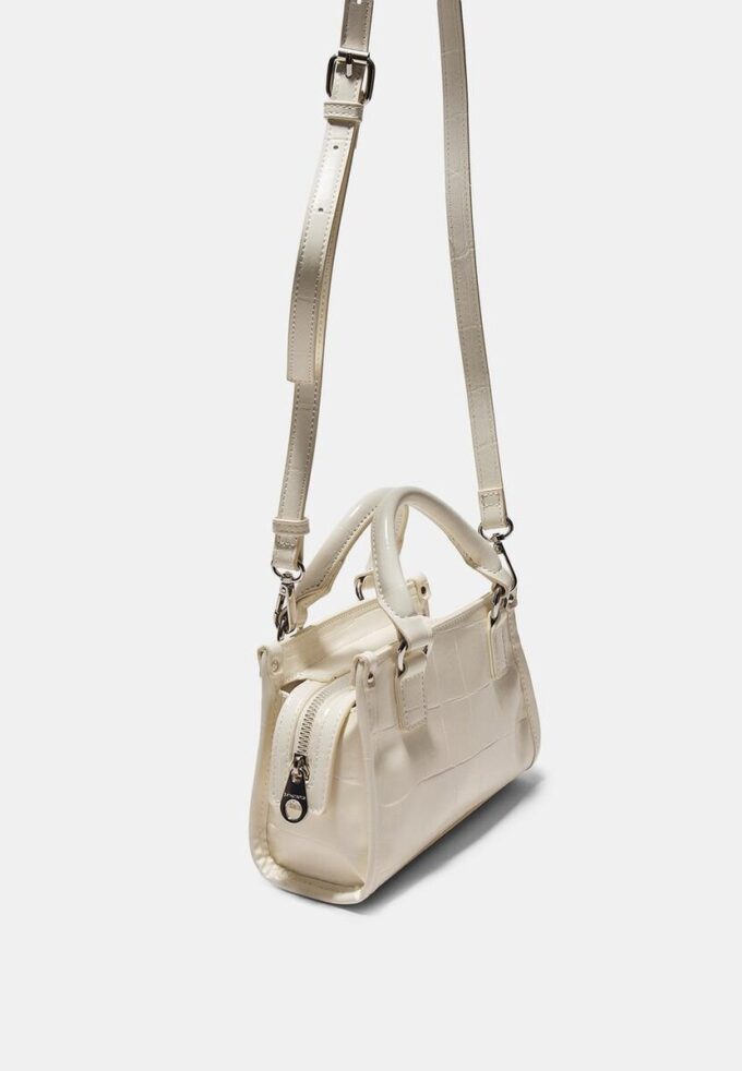 Geantă mini tote cu efect de nucă de cocos