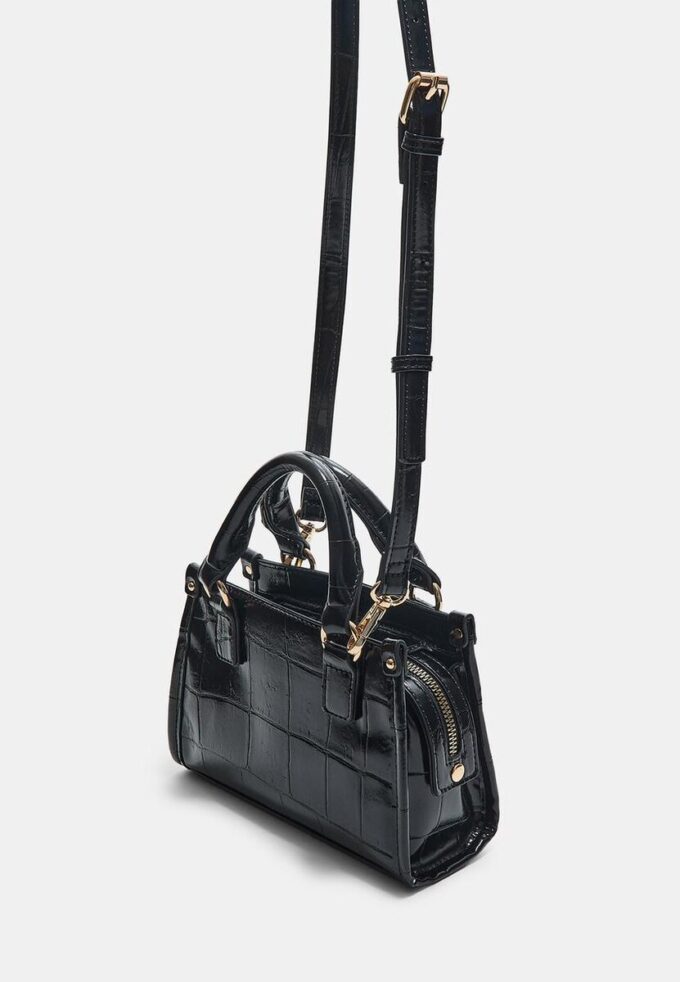 Geantă mini tote cu efect de nucă de cocos