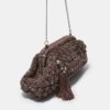 Geantă tip sac croșetată cu fir metalic Geantă tip sac croșetată cu fir metalic