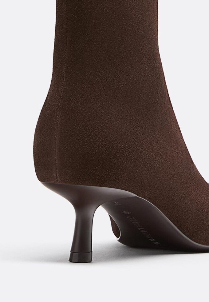 Ghete cu toc stiletto din piele divizată