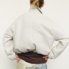 Jachetă bomber matlasată cu efect de piele Jachetă bomber matlasată cu efect de piele