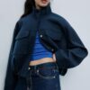 Jachetă bomber Soft-Touch, cu buzunare Jachetă bomber Soft-Touch, cu buzunare
