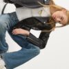 Jachetă de motociclist cu efect de piele Jachetă de motociclist cu efect de piele