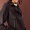 Jachetă de motociclist cu efect de piele Jachetă de motociclist cu efect de piele