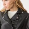 Jachetă de motociclist cu efect de piele Jachetă de motociclist cu efect de piele