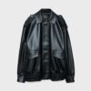 Jachetă de motociclist Oversize cu efect de piele Jachetă de motociclist Oversize cu efect de piele