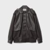 Jachetă de motociclist Oversize cu efect de piele Jachetă de motociclist Oversize cu efect de piele