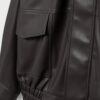 Jachetă de motociclist Oversize cu efect de piele Jachetă de motociclist Oversize cu efect de piele
