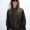 Jachetă de piele Oversize Jachetă de piele Oversize