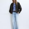 Jachetă de piele Oversize Jachetă de piele Oversize