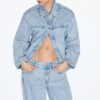 Jachetă din denim cu buzunare aplicate și strasuri Jachetă din denim cu buzunare aplicate și strasuri
