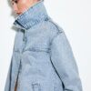 Jachetă din denim cu buzunare aplicate și strasuri Jachetă din denim cu buzunare aplicate și strasuri