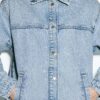 Jachetă din denim cu buzunare aplicate și strasuri Jachetă din denim cu buzunare aplicate și strasuri