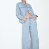 Jachetă din denim cu buzunare aplicate și strasuri Jachetă din denim cu buzunare aplicate și strasuri