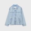 Jachetă din denim cu buzunare aplicate și strasuri Jachetă din denim cu buzunare aplicate și strasuri