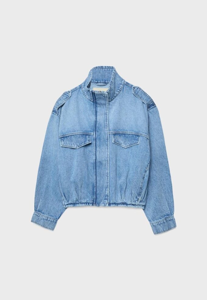 Jachetă din denim cu croi balon Jachetă din denim cu croi balon