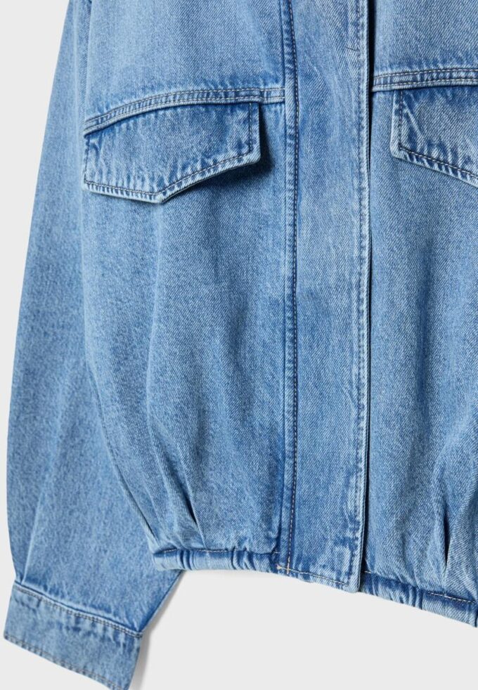 Jachetă din denim cu croi balon Jachetă din denim cu croi balon