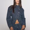 Jachetă din denim cu croi încrucișat Jachetă din denim cu croi încrucișat