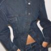 Jachetă din denim cu croi încrucișat Jachetă din denim cu croi încrucișat