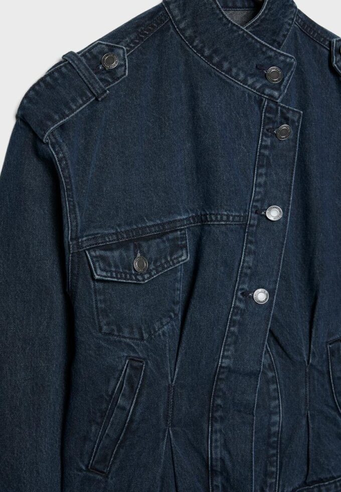 Jachetă din denim cu croi încrucișat Jachetă din denim cu croi încrucișat