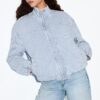 Jachetă din denim cu dungi Jachetă din denim cu dungi
