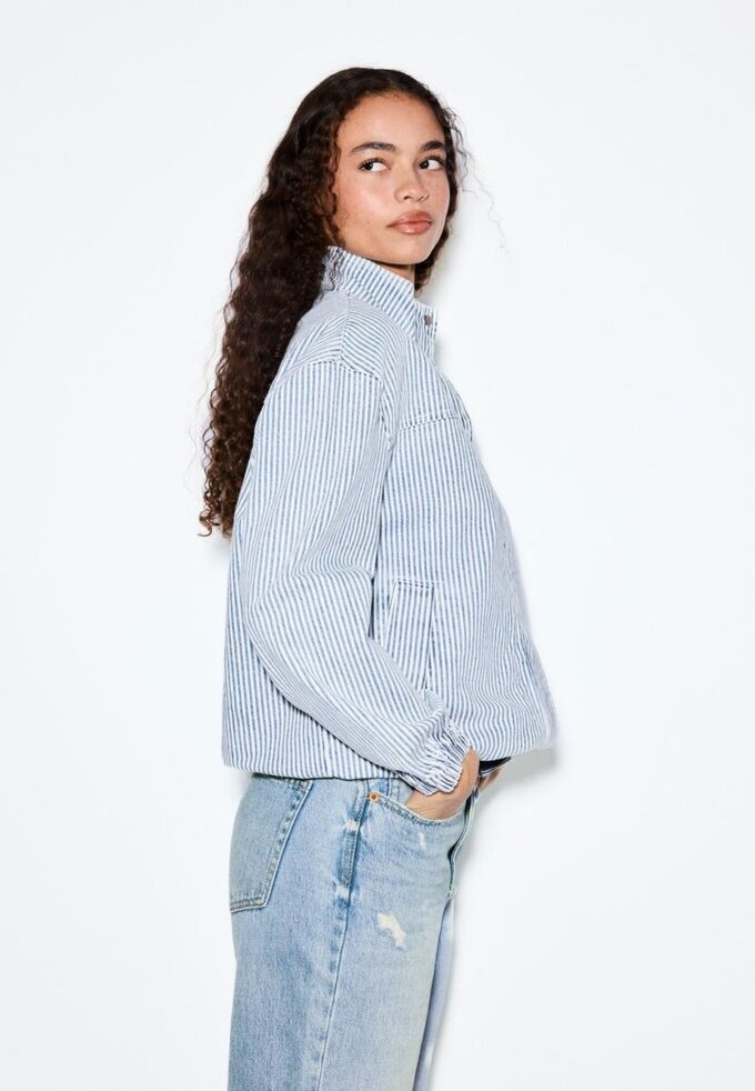 Jachetă din denim cu dungi Jachetă din denim cu dungi