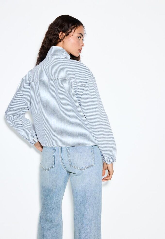 Jachetă din denim cu dungi Jachetă din denim cu dungi