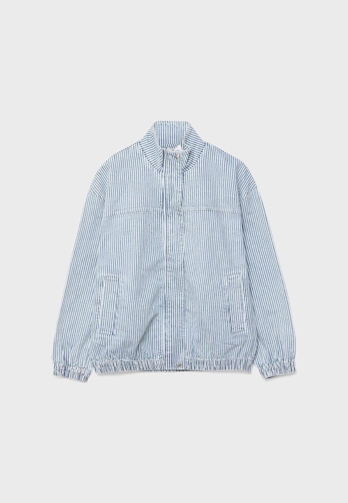 Jachetă din denim cu dungi Jachetă din denim cu dungi