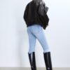 Jachetă oversize cu clapă, 100% piele Jachetă oversize cu clapă, 100% piele