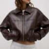 Jachetă oversize cu efect de piele Jachetă oversize cu efect de piele