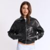 Jachetă oversize cu efect de piele Jachetă oversize cu efect de piele