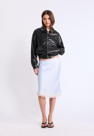 Jachetă oversize cu efect de piele