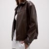 Jachetă oversize cu efect de piele Jachetă oversize cu efect de piele