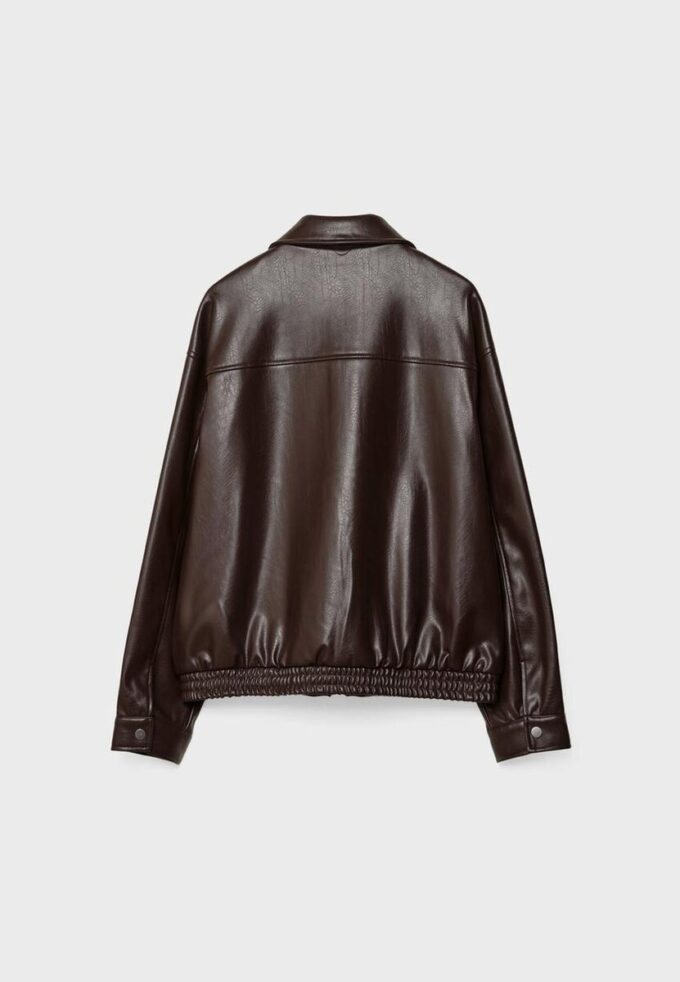 Jachetă oversize cu efect de piele Jachetă oversize cu efect de piele